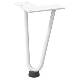 Berkfield Home Hairpin Table Legs 4 pcs White 20 cm Solid Steel - thumbnail 4