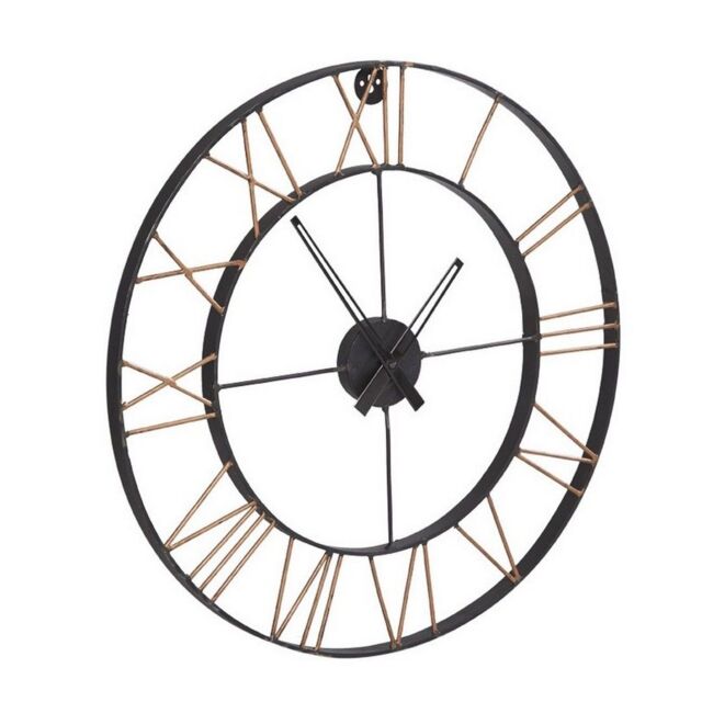 Indian Hub Lincoln Large Clock - Metal - L60 x W60 x H2 cm in Grey - image 1