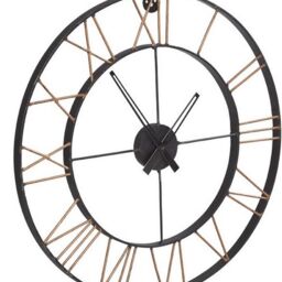 Indian Hub Lincoln Large Clock - Metal - L60 x W60 x H2 cm in Grey - thumbnail 2