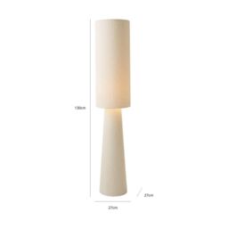 ValueLights Ash Natural Full Boucle Fabric Midi Floor Lamp in Cream - thumbnail 8