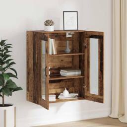 Berkfield Home Hanging Wall Cabinet Brown 69.5 x 34 x 90 cm Engineered wood - thumbnail 4