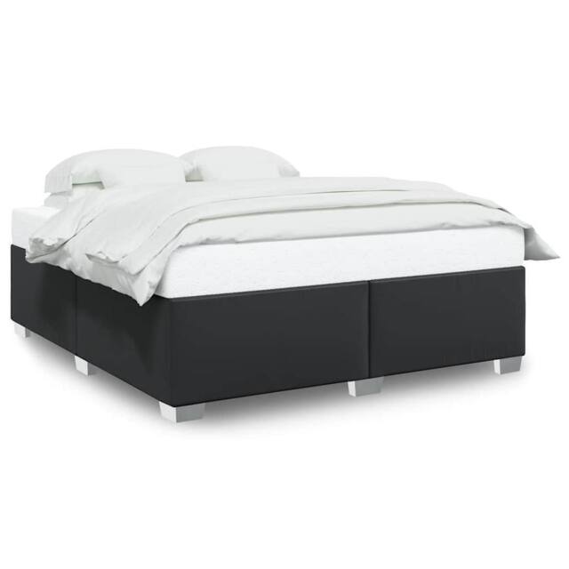 Berkfield Home Bed Frame without Mattress Black¬†Super King Faux Leather in Black - Size: Super King - image 1