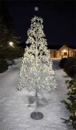 Xmas Haus 180cm 1000 Warm White Micro Led Tree Silver balls 5M Lead - thumbnail 2