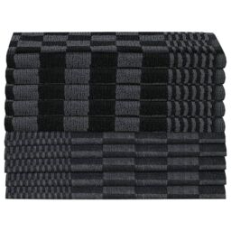 Berkfield Home 10 Piece Towel Set Black & Grey Cotton - thumbnail 3