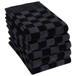Berkfield Home 10 Piece Towel Set Black & Grey Cotton - thumbnail 4