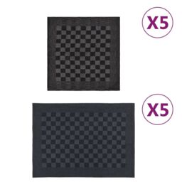 Berkfield Home 10 Piece Towel Set Black & Grey Cotton