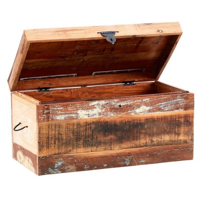 Indian Hub Coastal Trunk Box - Wood - L40 x W80 x H80 cm in Brown - image 1