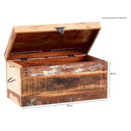 Indian Hub Coastal Trunk Box - Wood - L40 x W80 x H80 cm in Brown - thumbnail 4