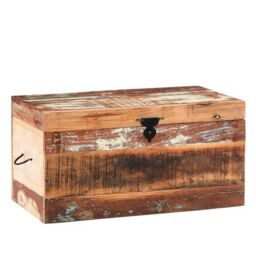 Indian Hub Coastal Trunk Box - Wood - L40 x W80 x H80 cm in Brown - thumbnail 3