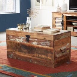Indian Hub Coastal Trunk Box - Wood - L40 x W80 x H80 cm in Brown - thumbnail 2
