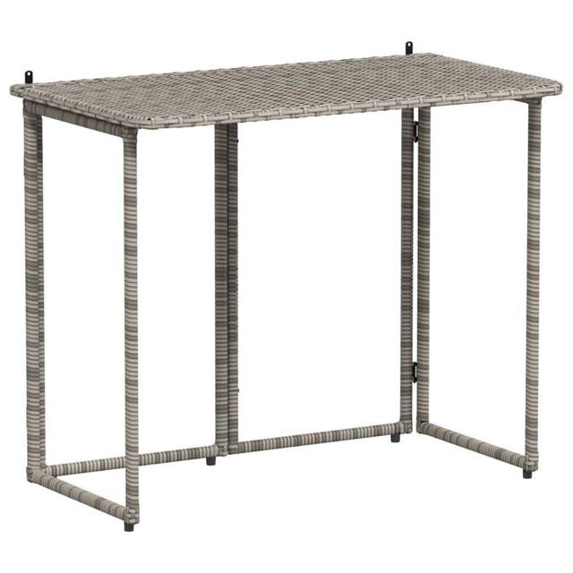 Berkfield Home Folding Garden Table Grey 90x51x75 cm Poly Rattan - Size: 90 x 51 x 75 cm - image 1