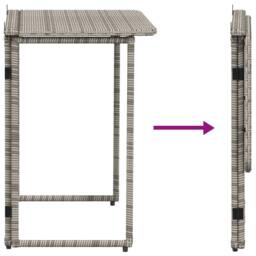 Berkfield Home Folding Garden Table Grey 90x51x75 cm Poly Rattan - Size: 90 x 51 x 75 cm - thumbnail 7