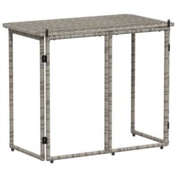 Berkfield Home Folding Garden Table Grey 90x51x75 cm Poly Rattan - Size: 90 x 51 x 75 cm - thumbnail 6