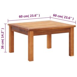 Berkfield Home Garden Coffee Table 60x60x36 cm Solid Acacia Wood in Brown - Size: 60 x 60 x 36 cm - thumbnail 6