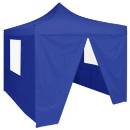 Berkfield Home Professional Folding Party Tent with 4 Sidewalls 2x2 m Steel Blue - thumbnail 1
