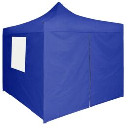Berkfield Home Professional Folding Party Tent with 4 Sidewalls 2x2 m Steel Blue - thumbnail 3
