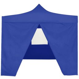 Berkfield Home Professional Folding Party Tent with 4 Sidewalls 2x2 m Steel Blue - thumbnail 2