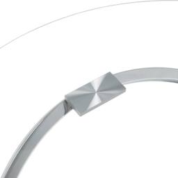 Comfy Living Ltd Round Abstract Tempered Glass Coffee Table Chrome Effect in Silver - Size: 1 Pack - thumbnail 6