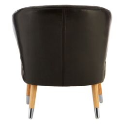 Orsina Mid Century Brown Faux Leather Wingback Armchair, Elegant Design Comfortable Armchair For Livingroom in Black - thumbnail 4