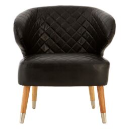 Orsina Mid Century Brown Faux Leather Wingback Armchair, Elegant Design Comfortable Armchair For Livingroom in Black - thumbnail 6