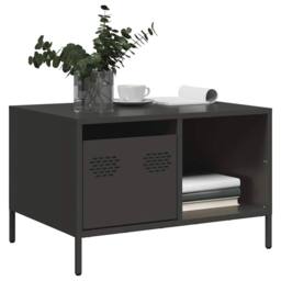Berkfield Home Coffee Table Black 68.5x50x43.5 cm Cold-rolled Steel - thumbnail 2