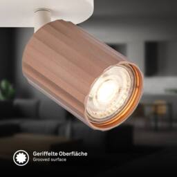 BRILONER 2 Way Ceiling Light Spotlight GU10 Flush Adjustable Metal Coffee in Brown - thumbnail 4