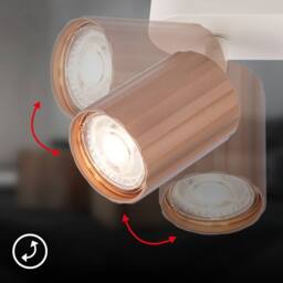 BRILONER 2 Way Ceiling Light Spotlight GU10 Flush Adjustable Metal Coffee in Brown - thumbnail 5