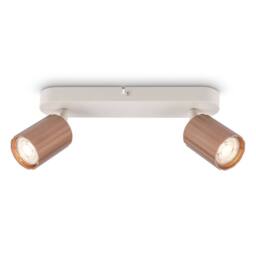 BRILONER 2 Way Ceiling Light Spotlight GU10 Flush Adjustable Metal Coffee in Brown