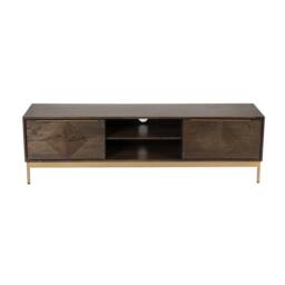 Jaipur Furniture Ltd Zaine Carving TV Unit - Mango Wood - L40 x W160 x H46 cm - Dark Finish in Brown - thumbnail 2