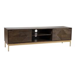 Jaipur Furniture Ltd Zaine Carving TV Unit - Mango Wood - L40 x W160 x H46 cm - Dark Finish in Brown - thumbnail 5