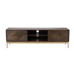 Jaipur Furniture Ltd Zaine Carving TV Unit - Mango Wood - L40 x W160 x H46 cm - Dark Finish in Brown - thumbnail 4