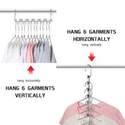 KORVIXA 6x Space Saver Saving Wonder Metal Magic Hanger Clothes in Silver - thumbnail 4