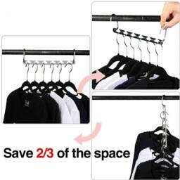 KORVIXA 6x Space Saver Saving Wonder Metal Magic Hanger Clothes in Silver - thumbnail 3