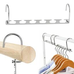 KORVIXA 6x Space Saver Saving Wonder Metal Magic Hanger Clothes in Silver - thumbnail 1