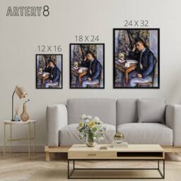 "Artery8 Young Man & Skull Portrait Painting Cezanne Framed Canvas Wall Art - Size: W12"" x H16""" - thumbnail 4