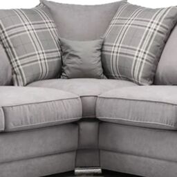 Furnishings For Less UK Milan 4 Seater L Shaped Corner Sofa Scatter Back Chesterfield Arms Grey Left Hand Facing - thumbnail 3