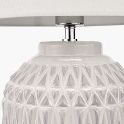Ruma Set of 2 Anneli Warm White Aztec Texture Ceramic Table Lamp - thumbnail 6
