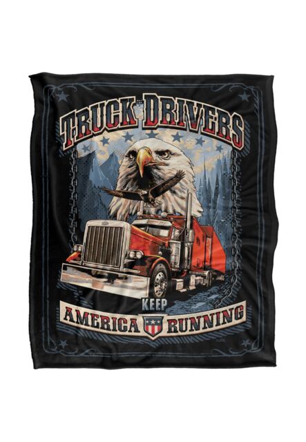JQ Licensing Rle Semi-Truck Drivers Keep America Running Silky Touch Super Soft Throw Blanket 152 X 127 cm in White - image 1