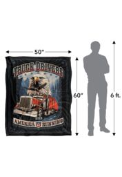 JQ Licensing Rle Semi-Truck Drivers Keep America Running Silky Touch Super Soft Throw Blanket 152 X 127 cm in White - thumbnail 5