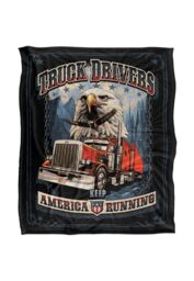 JQ Licensing Rle Semi-Truck Drivers Keep America Running Silky Touch Super Soft Throw Blanket 152 X 127 cm in White - thumbnail 1
