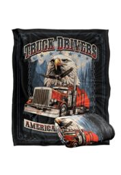 JQ Licensing Rle Semi-Truck Drivers Keep America Running Silky Touch Super Soft Throw Blanket 152 X 127 cm in White - thumbnail 2