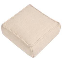 Wyld and Coco Beige Cotton Pouffe - Square EPS Bead Footstool Refillable One Size - thumbnail 4
