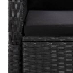 Berkfield Home Beautiful 7 Piece Garden Dining Set with Cushions Black Poly Rattan - thumbnail 6