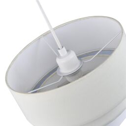 Happy Homewares Contemporary Round Triple Tier Cotton Fabric Pendant Light Shade in Cream - Size: 12 inches - thumbnail 3