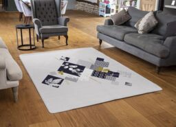 Benjamin Tate Design Geometric Squares & Leaves Rug in Natural - Size: Large - thumbnail 2