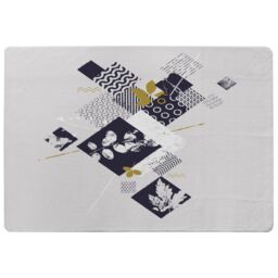 Benjamin Tate Design Geometric Squares & Leaves Rug in Natural - Size: Large - thumbnail 1