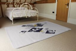 Benjamin Tate Design Geometric Squares & Leaves Rug in Natural - Size: Large - thumbnail 3