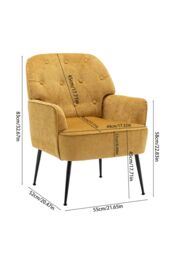 Living and Home Modern Chenille Upholstered Leisure Chair in Tan - thumbnail 5