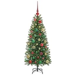 Berkfield Home Artificial Christmas Tree with 150 LEDs Green 120 cm PE & PVC - thumbnail 3
