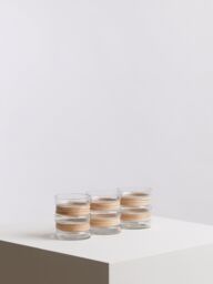 Orsina Set of 3 Natural Glass Tealight Holders, Decorative Tea Light Holders, Identical Tea Light Candle Holders - thumbnail 3